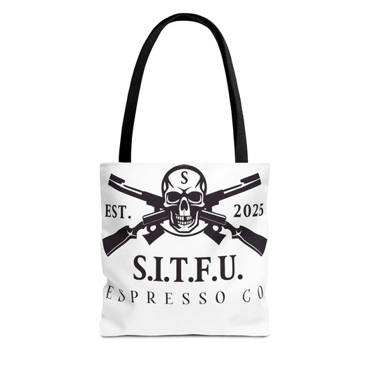 S.I.T.F.U. Espresso Graphic Tote Bag Bags 19