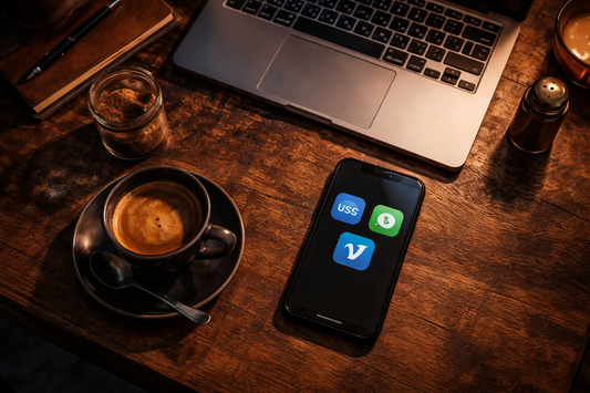 “Customer paying for SITFU Espresso coffee online using USDC, CashApp, and Venmo.”