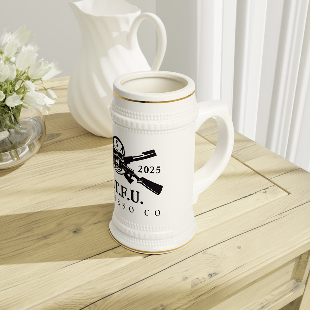 Stein Mug - S I T F U Espresso Edgy Skull Design Mug - S.I.T.F.U. Espresso Co