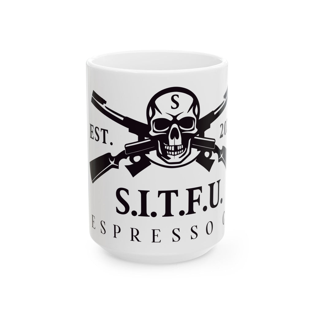 S.I.T.F.U. Skull Mug - S.I.T.F.U. Espresso Co