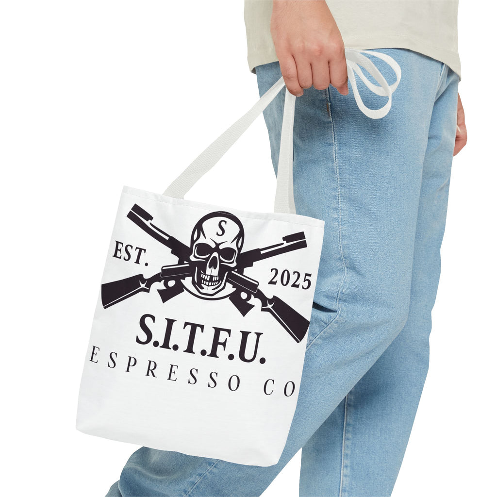 S.I.T.F.U. Espresso Graphic Tote Bag