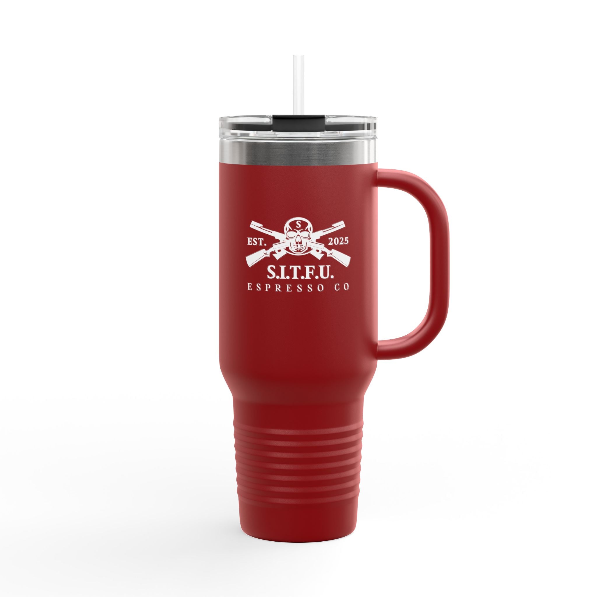 S.I.T.F.U. Red Insulated Travel Mug | 40oz - S.I.T.F.U. Espresso Co
