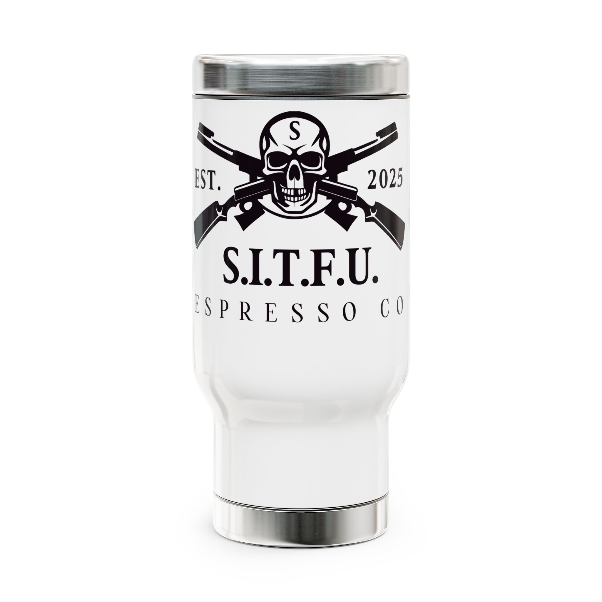 SITFU Espresso Travel Mug | Stainless Steel - Hot/Cold- 14oz - S.I.T.F.U. Espresso Co