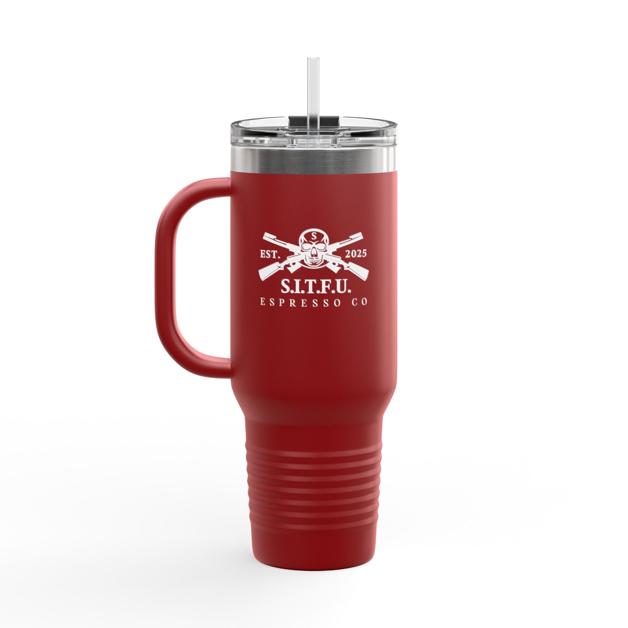 S.I.T.F.U. Red Insulated Travel Mug | 40oz - S.I.T.F.U. Espresso Co