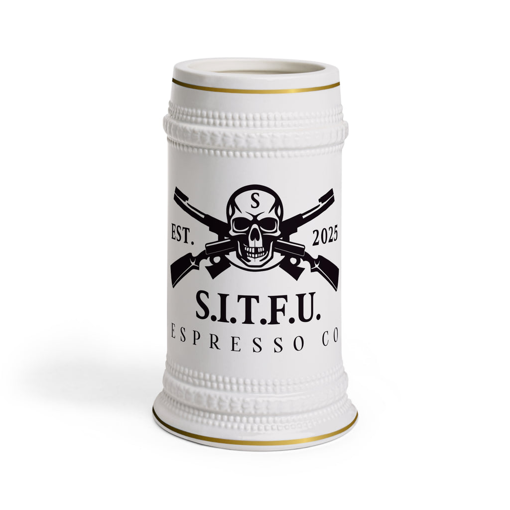 Stein Mug - S I T F U Espresso Edgy Skull Design Mug - S.I.T.F.U. Espresso Co