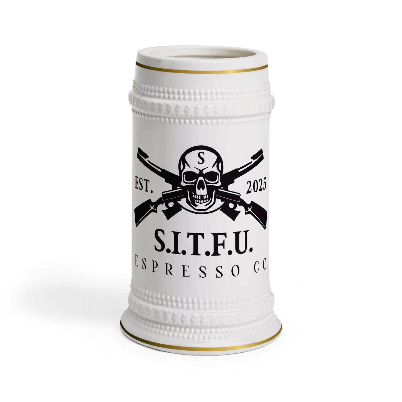 Stein Mug - S I T F U Espresso Edgy Skull Design Mug Mug 21