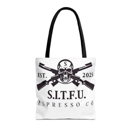 S.I.T.F.U. Espresso Graphic Tote Bag Bags 19