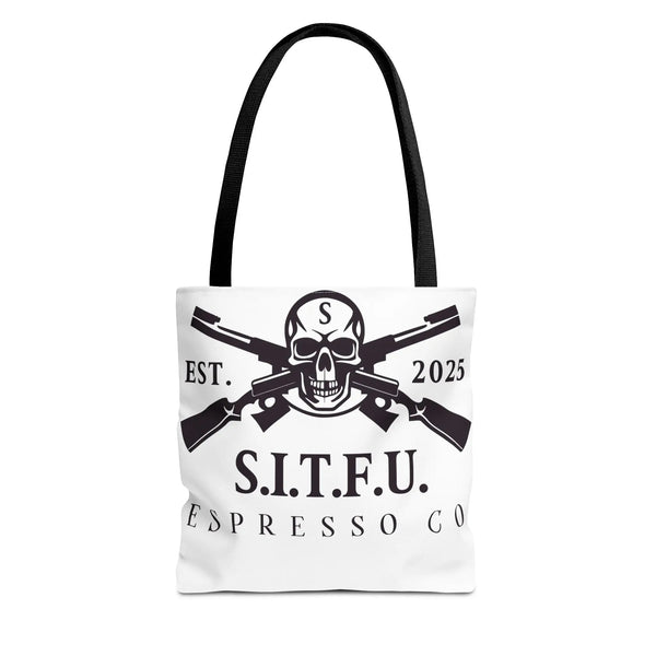 S.I.T.F.U. Espresso Graphic Tote Bag Bags 19