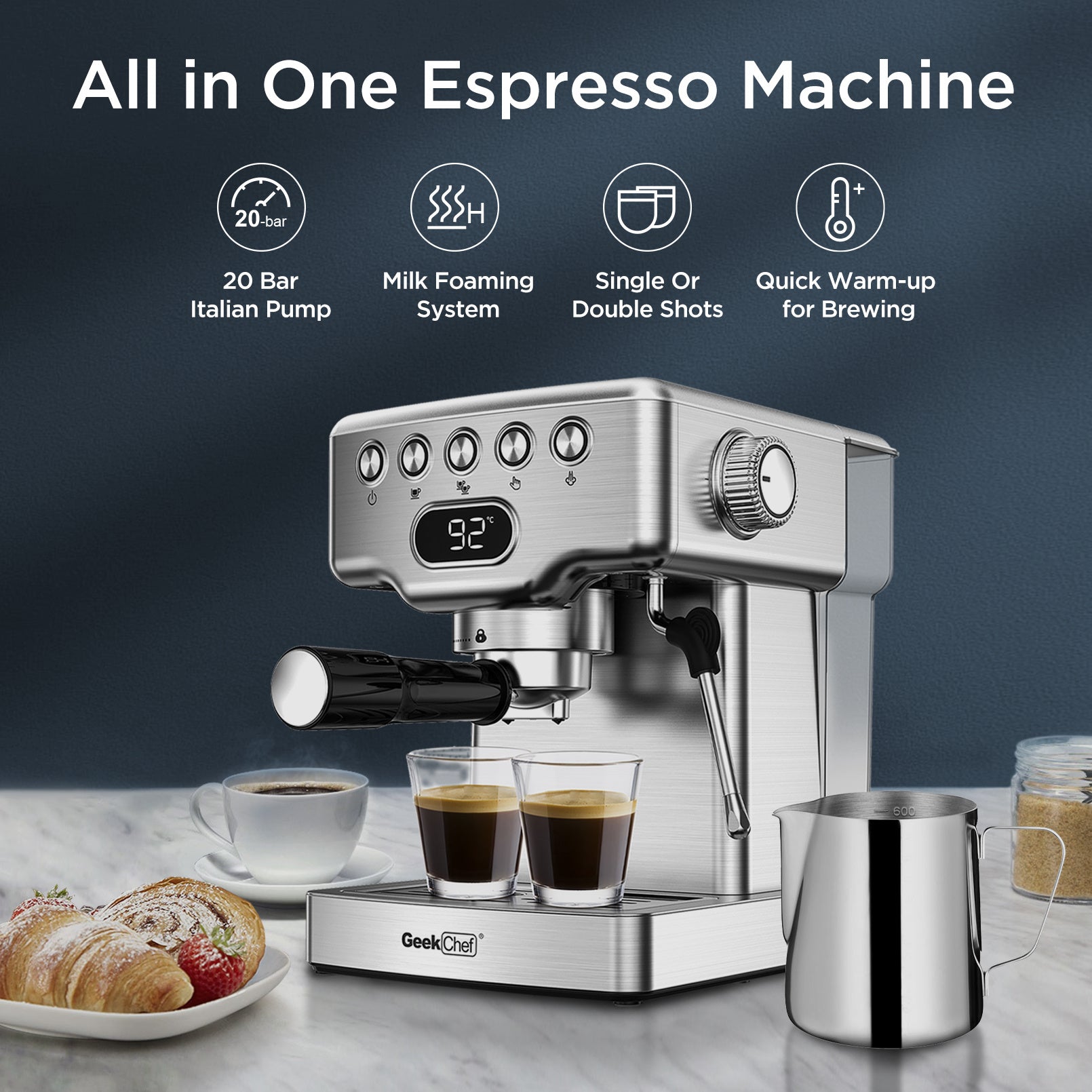 Geek Chef Espresso Machine, With Milk Frother - S.I.T.F.U. Espresso Co