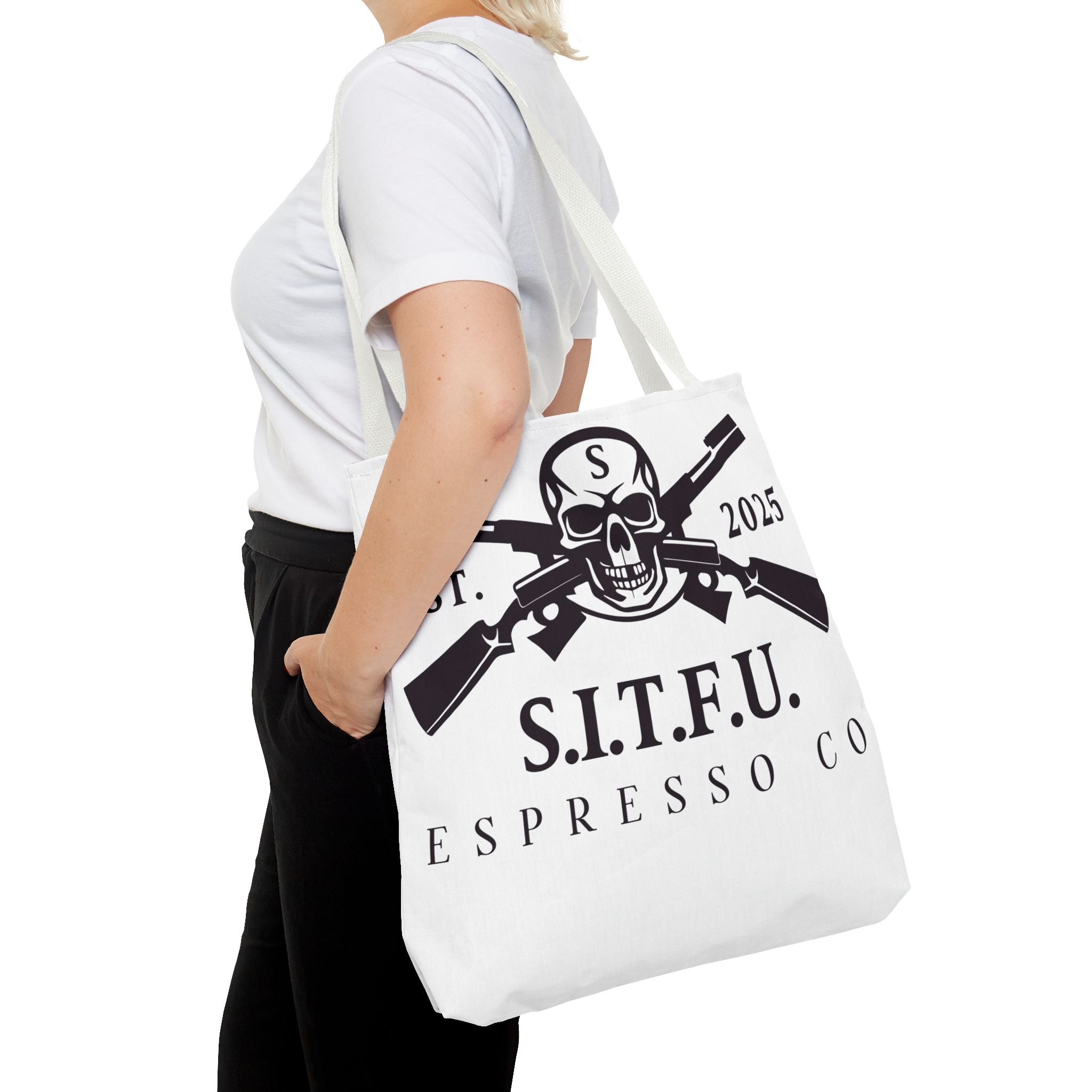S.I.T.F.U. Espresso Graphic Tote Bag