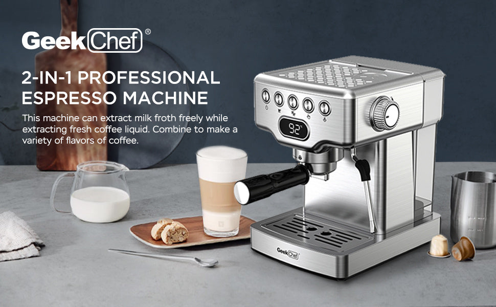 Geek Chef Espresso Machine, With Milk Frother - S.I.T.F.U. Espresso Co