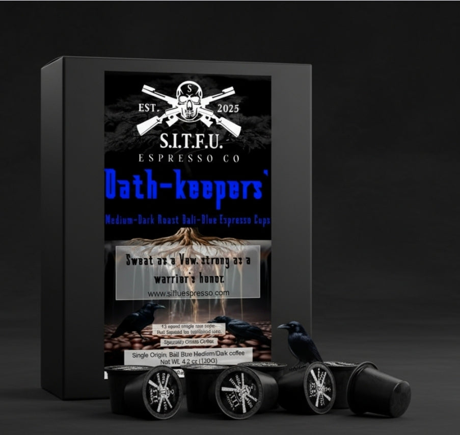 Oath Keepers' Bali Blue Espresso single serve cups
